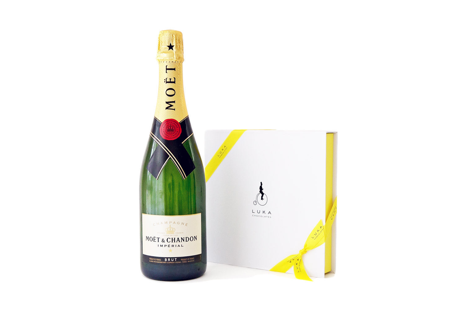 Chocolate and Champagne Gift Pack - 25 Pieces Chocolate - 750ml Moet