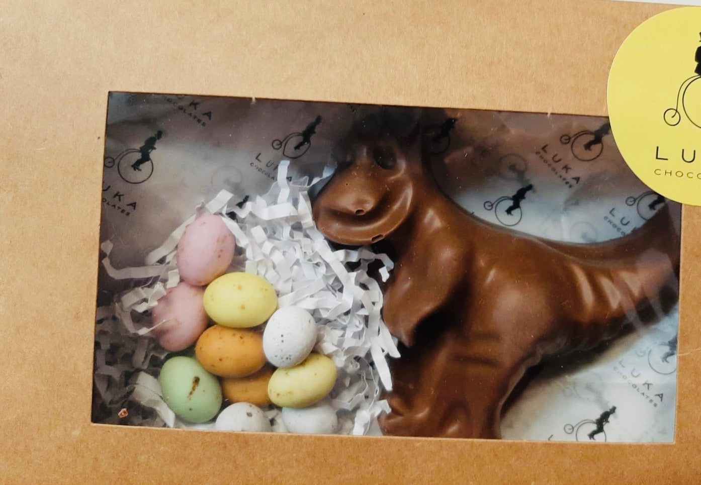 Handmade Chocolate Dinosaur and mini eggs