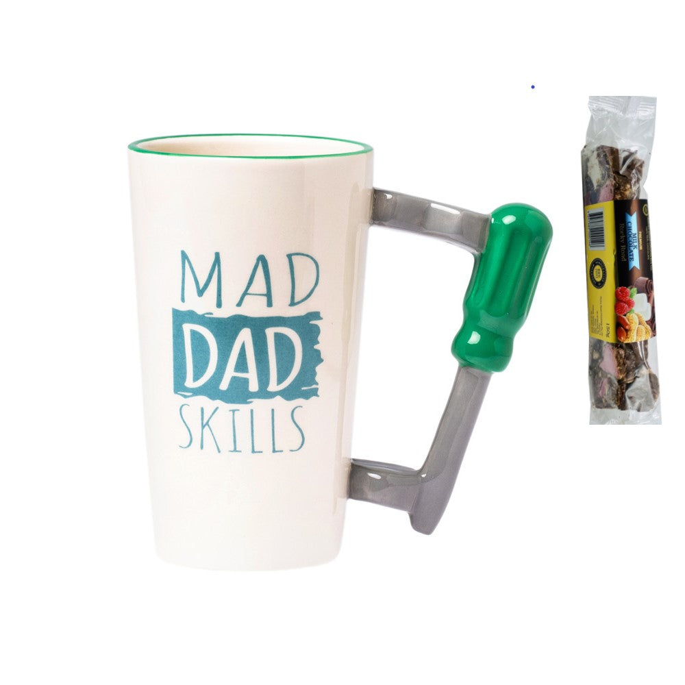 Fathers Day Mad Dad Skills Mug with a choice of Rocky Road